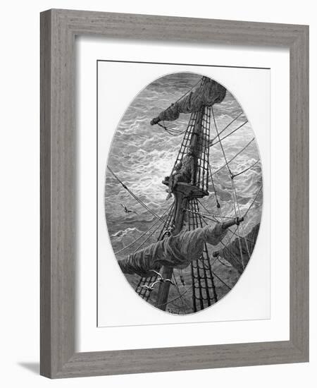 The Mariner Up the Mast During a Storm-Gustave Doré-Framed Giclee Print