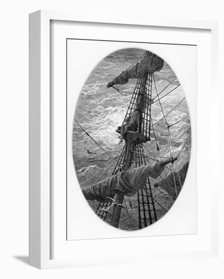 The Mariner Up the Mast During a Storm-Gustave Doré-Framed Giclee Print