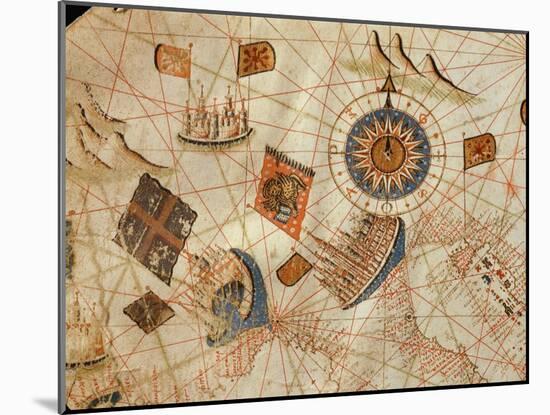 The Maritime Cities of Genoa and Venice, from a Nautical Atlas of the Mediterranean and Middle East-Calopodio da Candia-Mounted Giclee Print