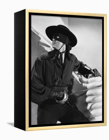 THE MARK OF ZORRO, 1940 directed by ROUBEN MAMOULIAN Tyrone Power (b/w photo)-null-Framed Stretched Canvas