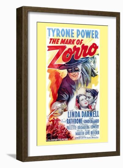 The Mark of Zorro, 1940-null-Framed Premium Giclee Print