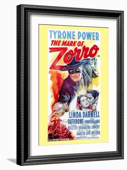 The Mark of Zorro, 1940-null-Framed Premium Giclee Print