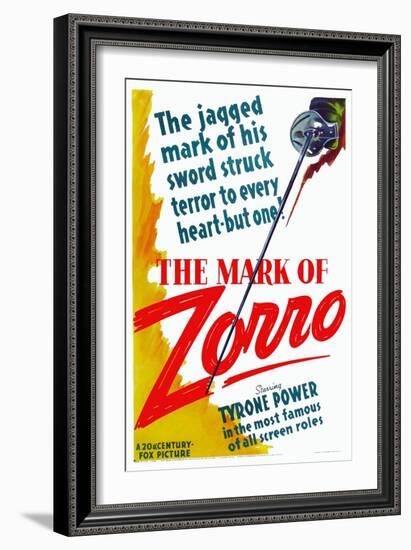 The Mark of Zorro, 1940-null-Framed Premium Giclee Print