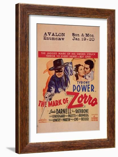 The Mark of Zorro, 1940-null-Framed Art Print