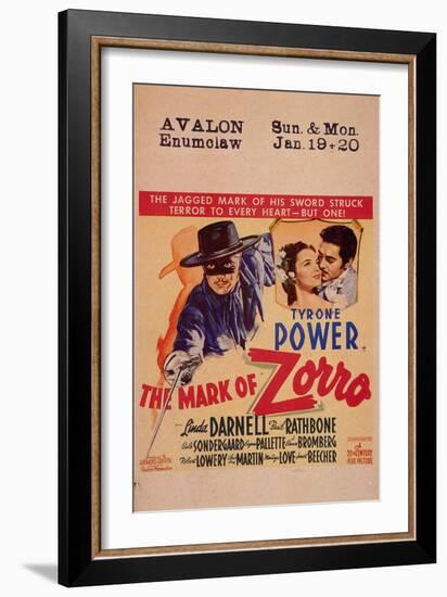 The Mark of Zorro, 1940-null-Framed Art Print