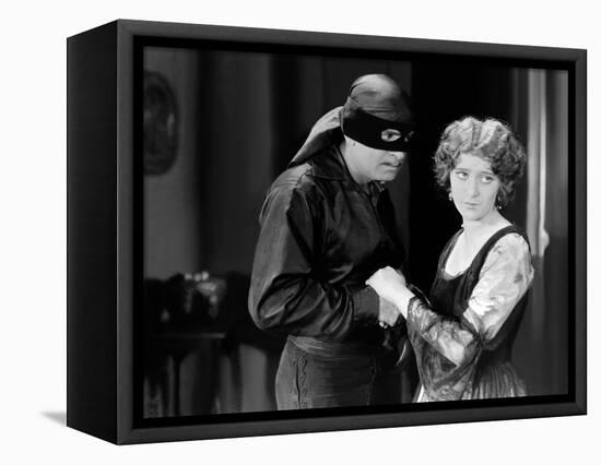 THE MARK OF ZORRO (Le signe by Zorro) by Fred Niblo with Douglas Fairbanks, Marguerite by la Motte,-null-Framed Stretched Canvas