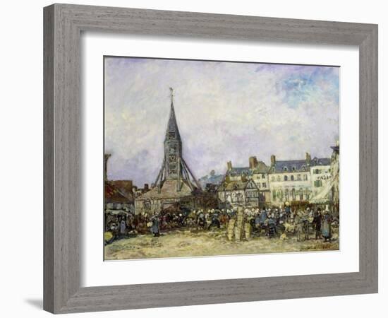 The Market at Sainte-Catherine, Honfleur-Johan-Barthold Jongkind-Framed Giclee Print