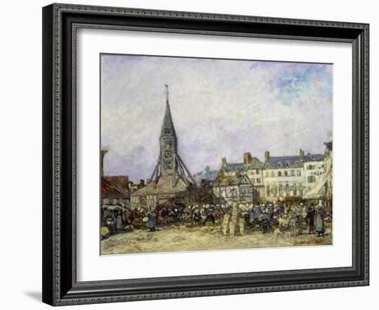 The Market at Sainte-Catherine, Honfleur-Johan-Barthold Jongkind-Framed Giclee Print