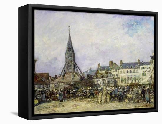 The Market at Sainte-Catherine, Honfleur-Johan-Barthold Jongkind-Framed Premier Image Canvas