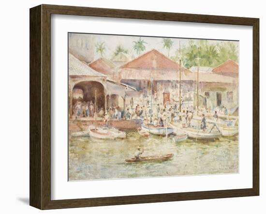 The Market, Belize, British Honduras, 1924-Henry Scott Tuke-Framed Giclee Print