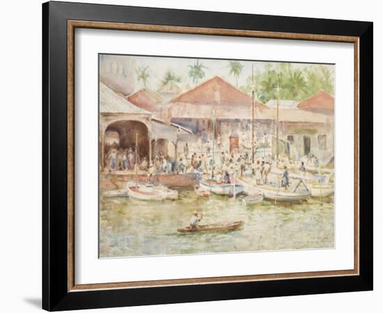 The Market, Belize, British Honduras, 1924-Henry Scott Tuke-Framed Giclee Print