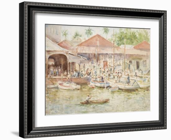 The Market, Belize, British Honduras, 1924-Henry Scott Tuke-Framed Giclee Print