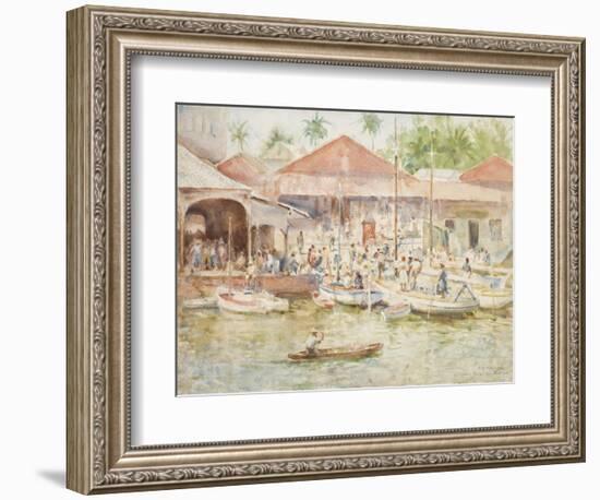 The Market, Belize, British Honduras, 1924-Henry Scott Tuke-Framed Giclee Print