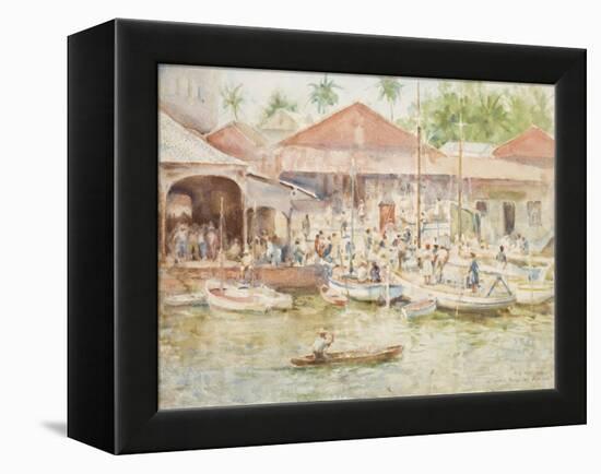 The Market, Belize, British Honduras, 1924-Henry Scott Tuke-Framed Premier Image Canvas