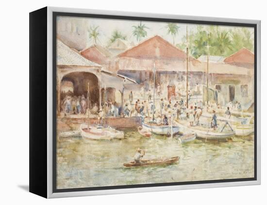 The Market, Belize, British Honduras, 1924-Henry Scott Tuke-Framed Premier Image Canvas