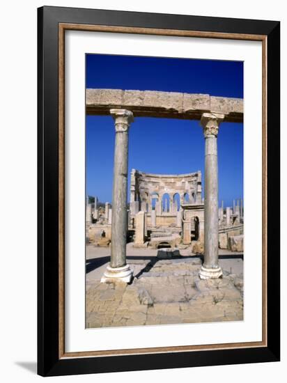 The Market, Leptis Magna, Libya, C3rd Century Ad. Pillars in the Ancient Roman City-Vivienne Sharp-Framed Photographic Print