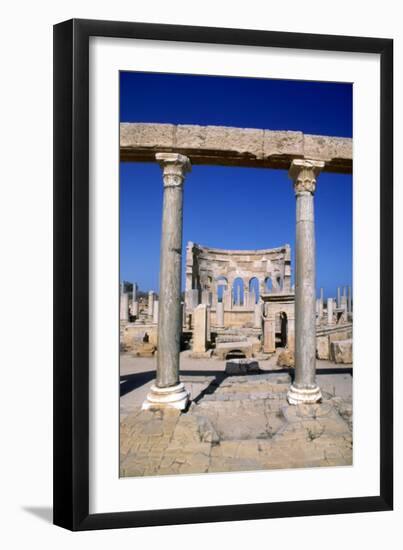 The Market, Leptis Magna, Libya, C3rd Century Ad. Pillars in the Ancient Roman City-Vivienne Sharp-Framed Photographic Print