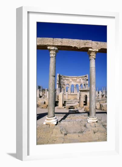 The Market, Leptis Magna, Libya, C3rd Century Ad. Pillars in the Ancient Roman City-Vivienne Sharp-Framed Photographic Print