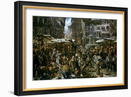 The Market of Verona, 1884-Adolph von Menzel-Framed Giclee Print
