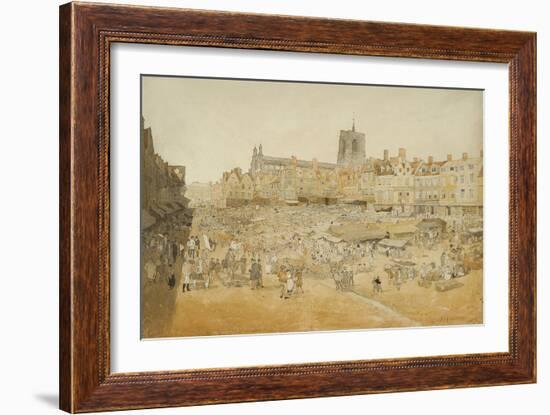 The Market Place, Norwich, Taken from Mr Cooper's, 1807-John Sell Cotman-Framed Giclee Print
