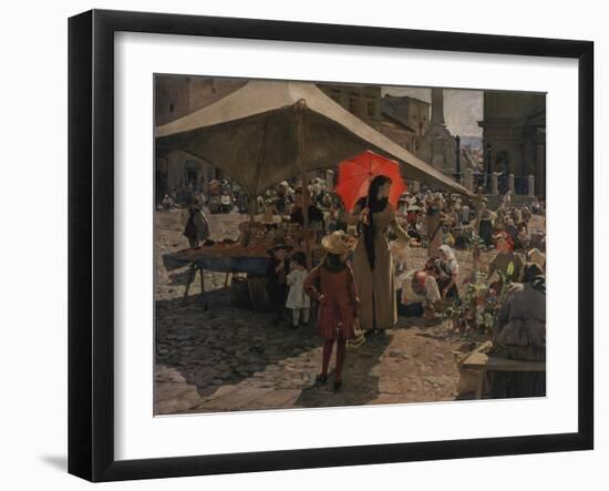 The Market Square in Banská Bystrica-Dominik Skutecky-Framed Giclee Print