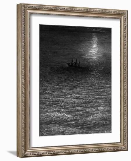 The Marooned Ship in a Moonlit Sea-Gustave Doré-Framed Giclee Print