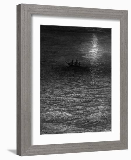 The Marooned Ship in a Moonlit Sea-Gustave Doré-Framed Giclee Print