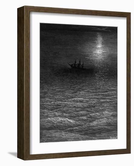 The Marooned Ship in a Moonlit Sea-Gustave Doré-Framed Giclee Print