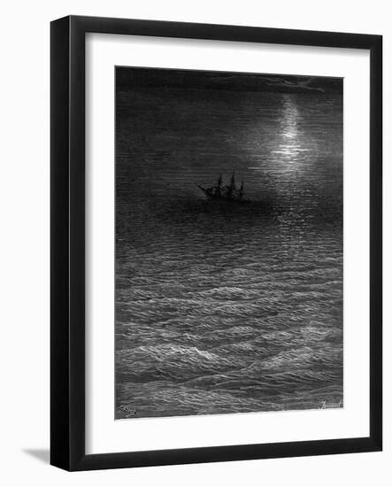 The Marooned Ship in a Moonlit Sea-Gustave Doré-Framed Giclee Print