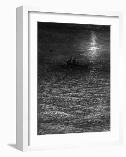 The Marooned Ship in a Moonlit Sea-Gustave Doré-Framed Giclee Print