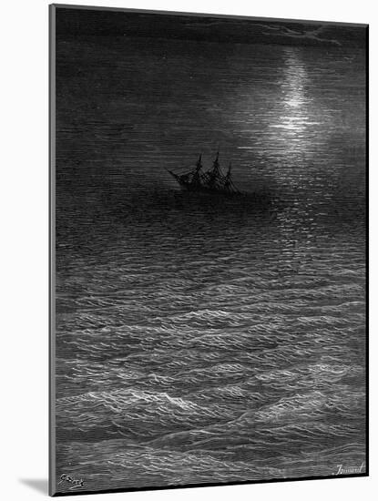 The Marooned Ship in a Moonlit Sea-Gustave Doré-Mounted Giclee Print