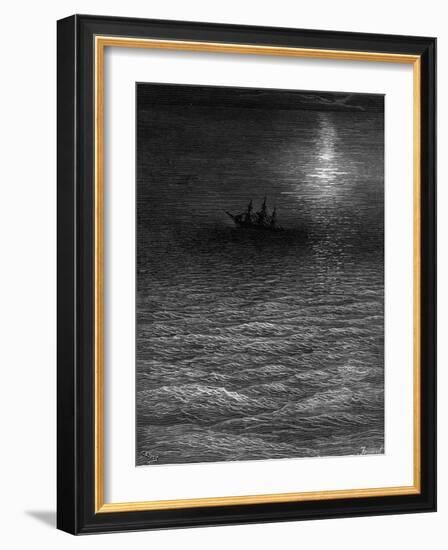 The Marooned Ship in a Moonlit Sea-Gustave Doré-Framed Giclee Print