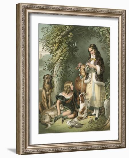 The Marquess of Stafford and the Lady Evelyn Gower (The Sutherland Children)-Edwin Henry Landseer-Framed Giclee Print