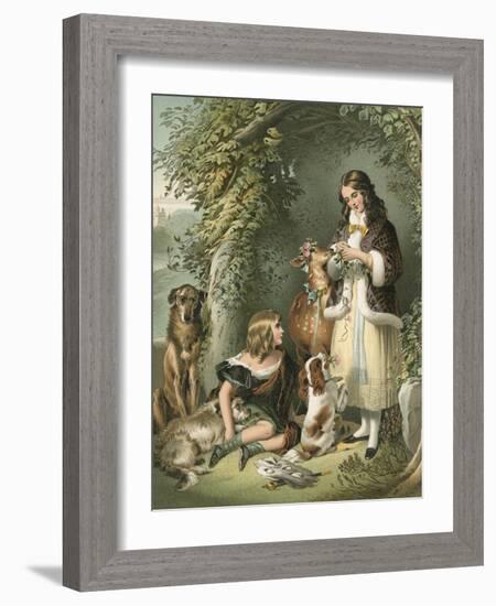 The Marquess of Stafford and the Lady Evelyn Gower (The Sutherland Children)-Edwin Henry Landseer-Framed Giclee Print