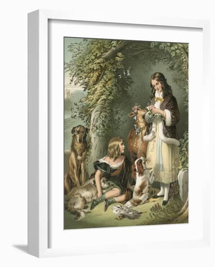 The Marquess of Stafford and the Lady Evelyn Gower (The Sutherland Children)-Edwin Henry Landseer-Framed Giclee Print