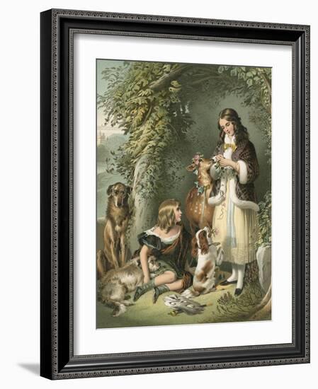 The Marquess of Stafford and the Lady Evelyn Gower (The Sutherland Children)-Edwin Henry Landseer-Framed Giclee Print