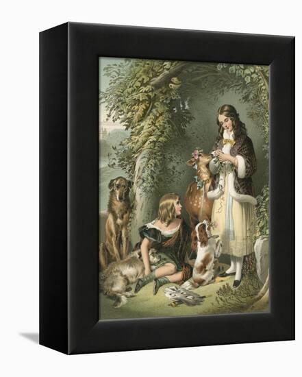 The Marquess of Stafford and the Lady Evelyn Gower (The Sutherland Children)-Edwin Henry Landseer-Framed Premier Image Canvas