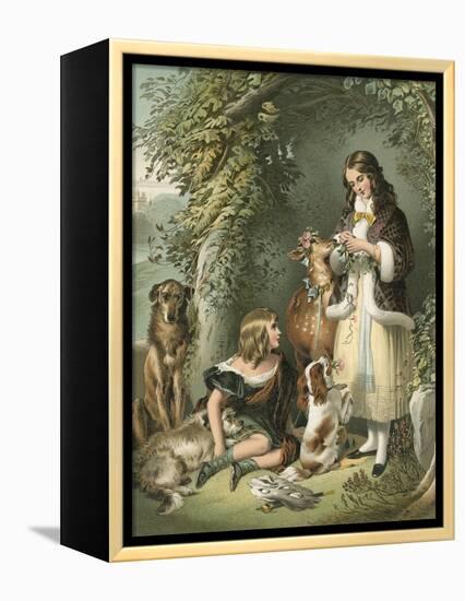 The Marquess of Stafford and the Lady Evelyn Gower (The Sutherland Children)-Edwin Henry Landseer-Framed Premier Image Canvas