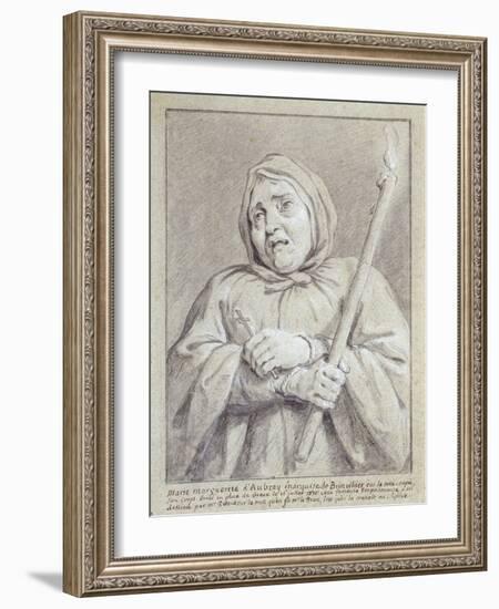 The Marquise De Brinvilliers on the Way to Her Death (Chalk and Pencil on Paper)-Jean Restout-Framed Giclee Print