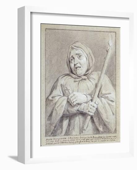 The Marquise De Brinvilliers on the Way to Her Death (Chalk and Pencil on Paper)-Jean Restout-Framed Giclee Print