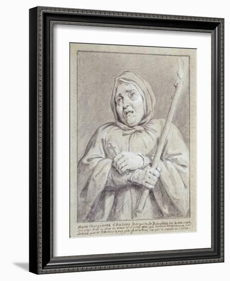 The Marquise De Brinvilliers on the Way to Her Death (Chalk and Pencil on Paper)-Jean Restout-Framed Giclee Print