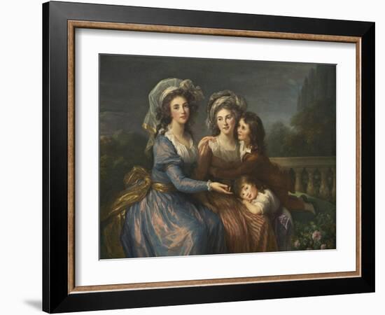 The Marquise De Pezay, and the Marquise De Rougé with Her Sons Alexis and Adrien, 1787-Elisabeth Louise Vigee-LeBrun-Framed Giclee Print