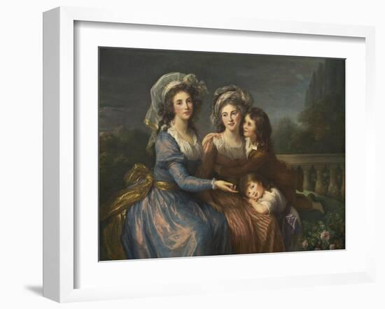 The Marquise De Pezay, and the Marquise De Rougé with Her Sons Alexis and Adrien, 1787-Elisabeth Louise Vigee-LeBrun-Framed Giclee Print