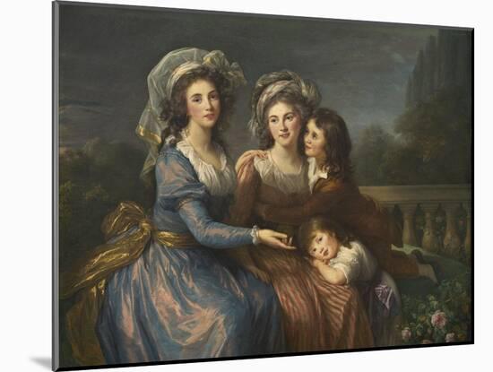 The Marquise De Pezay, and the Marquise De Rougé with Her Sons Alexis and Adrien, 1787-Elisabeth Louise Vigee-LeBrun-Mounted Giclee Print