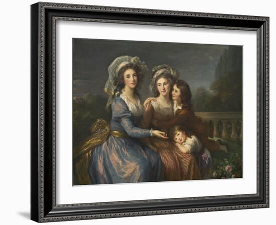 The Marquise De Pezay, and the Marquise De Rougé with Her Sons Alexis and Adrien, 1787-Elisabeth Louise Vigee-LeBrun-Framed Giclee Print