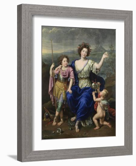 The Marquise De Seignelay and Two of Her Sons, 1691-Pierre Mignard-Framed Giclee Print