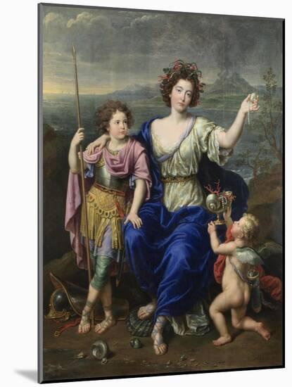 The Marquise De Seignelay and Two of Her Sons, 1691-Pierre Mignard-Mounted Giclee Print
