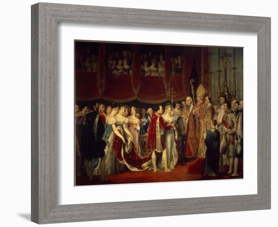 The Marriage Ceremony of Napoleon I and Archduchess Marie-Louis on 2nd April 1810-Rouget-Framed Giclee Print