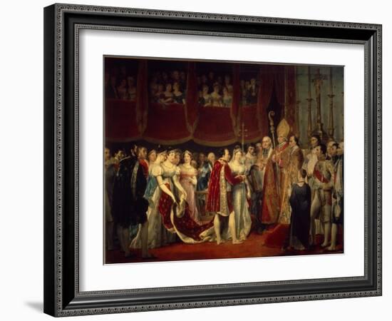 The Marriage Ceremony of Napoleon I and Archduchess Marie-Louis on 2nd April 1810-Rouget-Framed Giclee Print