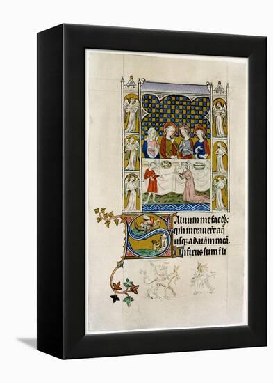 The Marriage Feast at Cana, Early 14th Century-null-Framed Premier Image Canvas